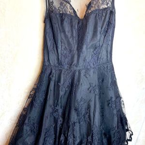 Black lace flare dress